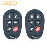 2004 - 2018 Toyota Sienna Remote Control 6B FCC# GQ43VT20T (2 Pack)