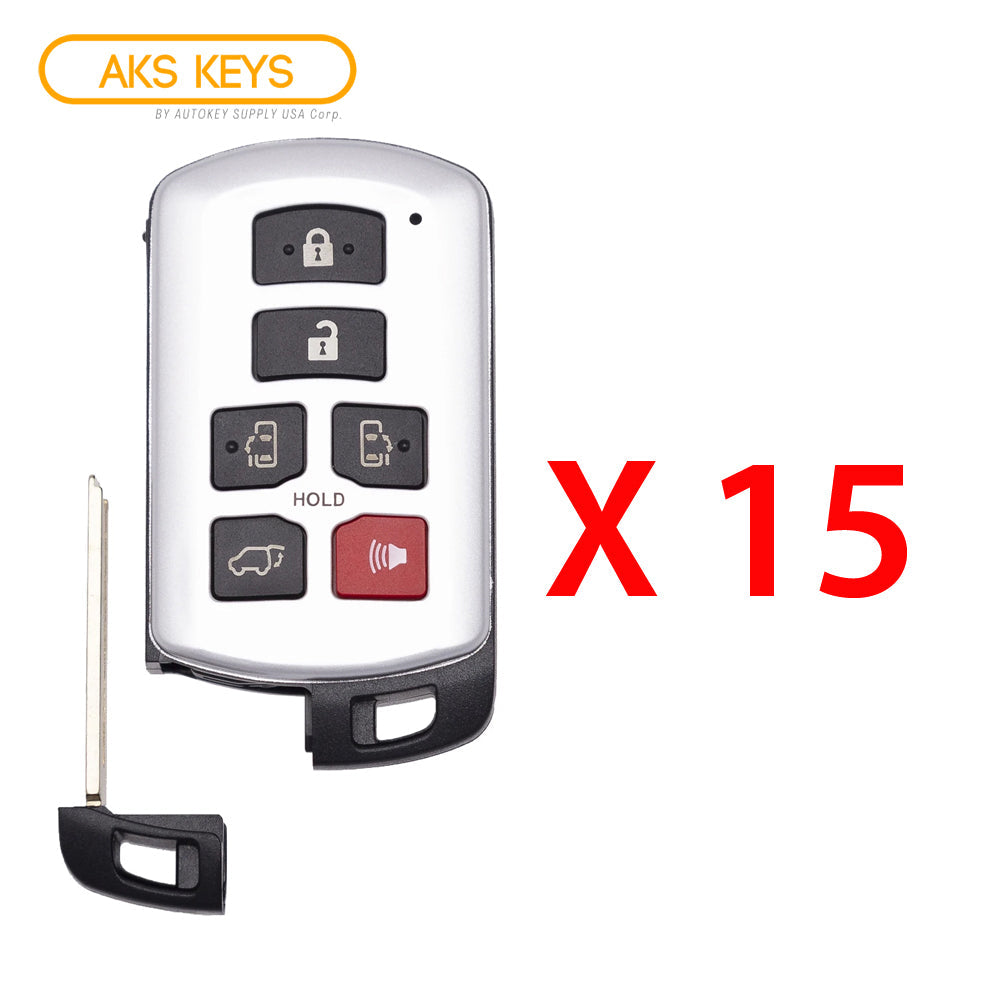 2011 - 2019 Toyota Sienna Smart Prox. Key 6B FCC# HYQ14ADR (15 Pack)