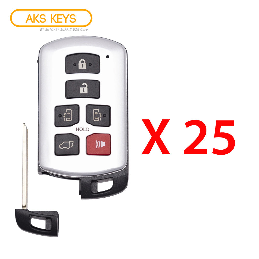 2011 - 2019 Toyota Sienna Smart Prox. Key 6B FCC# HYQ14ADR (25 Pack)