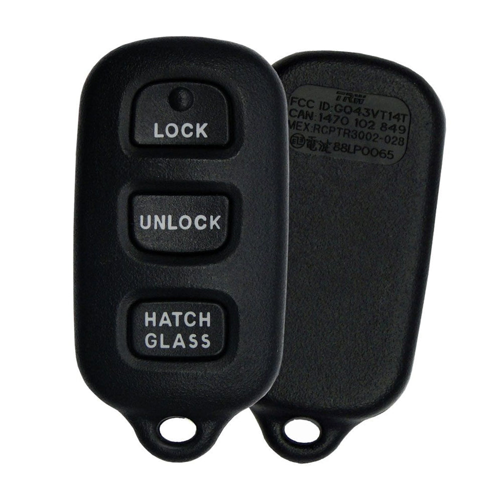 2005 Toyota Matrix Keyless Entry 4B Fob # GQ43VT14T