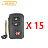 2008 - 2014 Toyota Smart Prox. Key 3B FCC# HYQ14AAB (15 Pack)