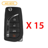 2018 - 2019 Toyota Camry Remote Flip Key 4B FCC# HYQ12BFB (15 Pack)