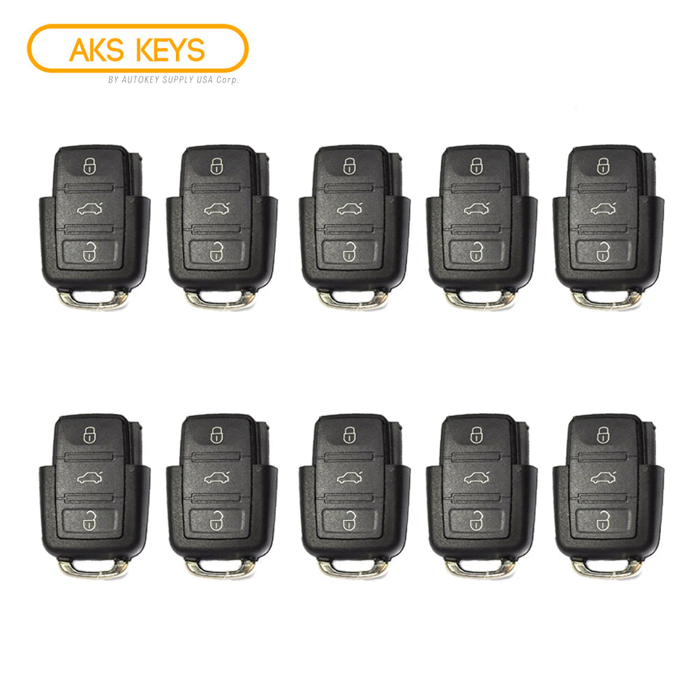 1999 - 2012 Volkswagen Flip Key - Remote Part 4B Part# 1J0 959 753DC / AM (10 Pack)