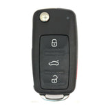 Remote Flip Key Fob Compatible with Volkswagen 2007 2008 2009 2010 2011 2012 2013 2014 2015 2016 4B FCC# NBG010180T/5K0837202R