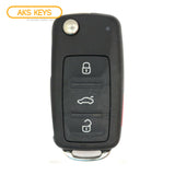 Remote Flip Key Fob Compatible with Volkswagen 2007 2008 2009 2010 2011 2012 2013 2014 2015 2016 4B FCC# NBG010180T/5K0837202R