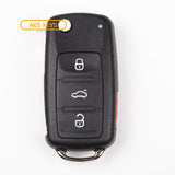 Remote Flip Key Fob Compatible with Volkswagen 2007 2008 2009 2010 2011 2012 2013 2014 2015 2016 4B FCC# NBG010180T/5K0837202R