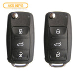 2007 - 2016 Volkswagen Flip Key FCC# NBG010180T / 5K0837202R (2 Pack)