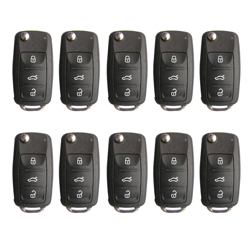 2011 - 2019 Volkswagen Flip Key PEPS NBG010206T / 5K0.837.202.AK (10 Pack)