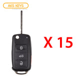 2007 - 2016 Volkswagen Flip Key FCC# NBG010180T / 5K0837202R (15 Pack)