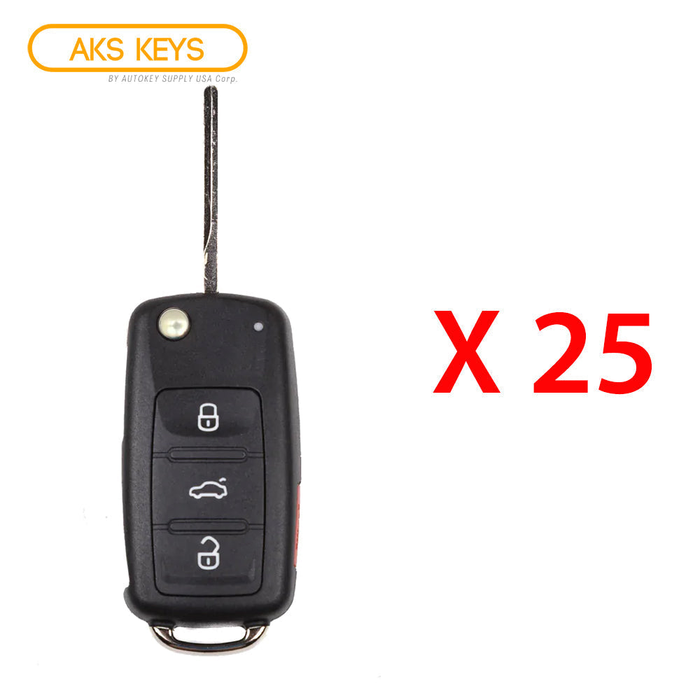 2011 - 2019 Volkswagen Flip Key PEPS NBG010206T / 5K0.837.202.AK (25 Pack)