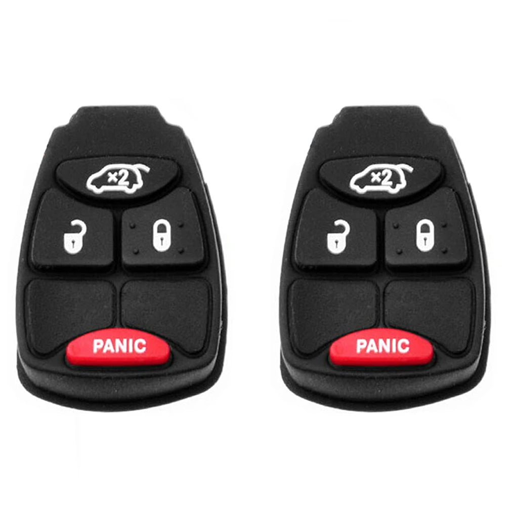 2004 - 2012 Chrysler Dodge Remote Rubber Pad Buttons 4B (2 Pack)