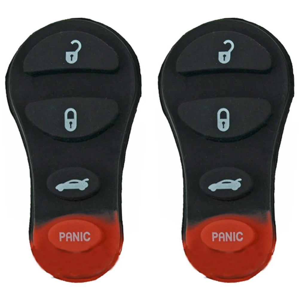 New Replacement Keyless Entry Remote Rubber Pad Case Shell 4B for Chrysler Dodge (2 Pack)