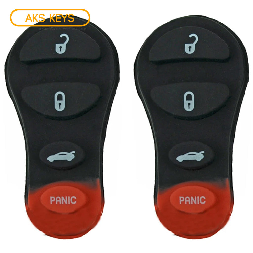 New Replacement Keyless Entry Remote Rubber Pad Case Shell 4B for Chrysler Dodge (2 Pack)