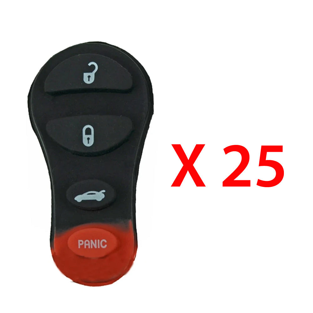 New Replacement Keyless Entry Remote Rubber Pad Case Shell 4B for Chrysler Dodge (25 Pack)