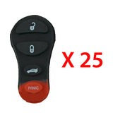 New Replacement Keyless Entry Remote Rubber Pad Case Shell 4B for Chrysler Dodge (25 Pack)