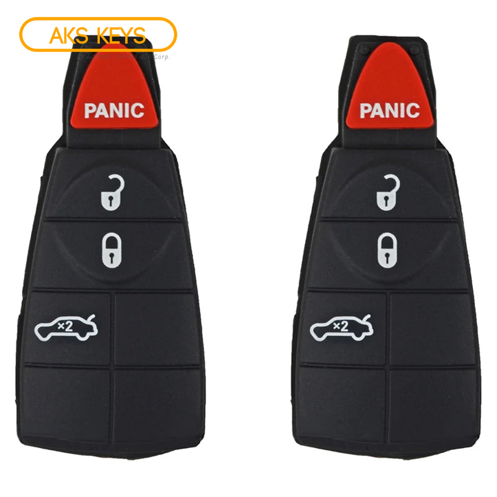 2008 - 2012 New Remote Fobik Key Keyless Fob Rubber Pad Buttons For Dodge & Chrysler / 4B (2 Pack)