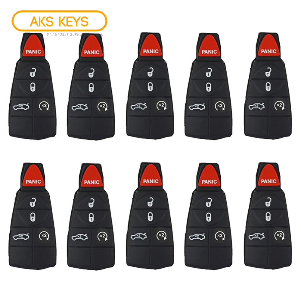 New Remote Fobik Key Keyless Fob Pad Buttons for Chrysler 300 / 5B (10 Pack)