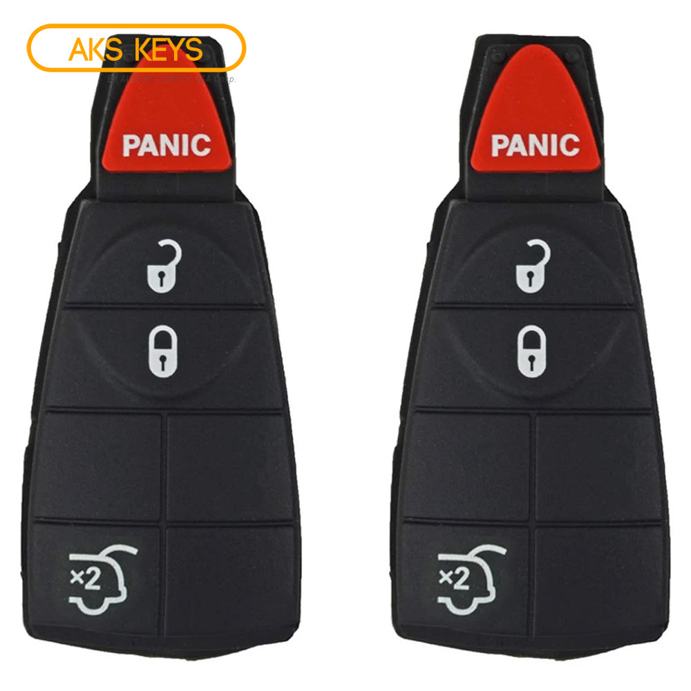 2008 - 2013 New Remote Fobik Key Keyless Fob Rubber Pad Buttons For Dodge & Jeep/ 4B (2 Pack)