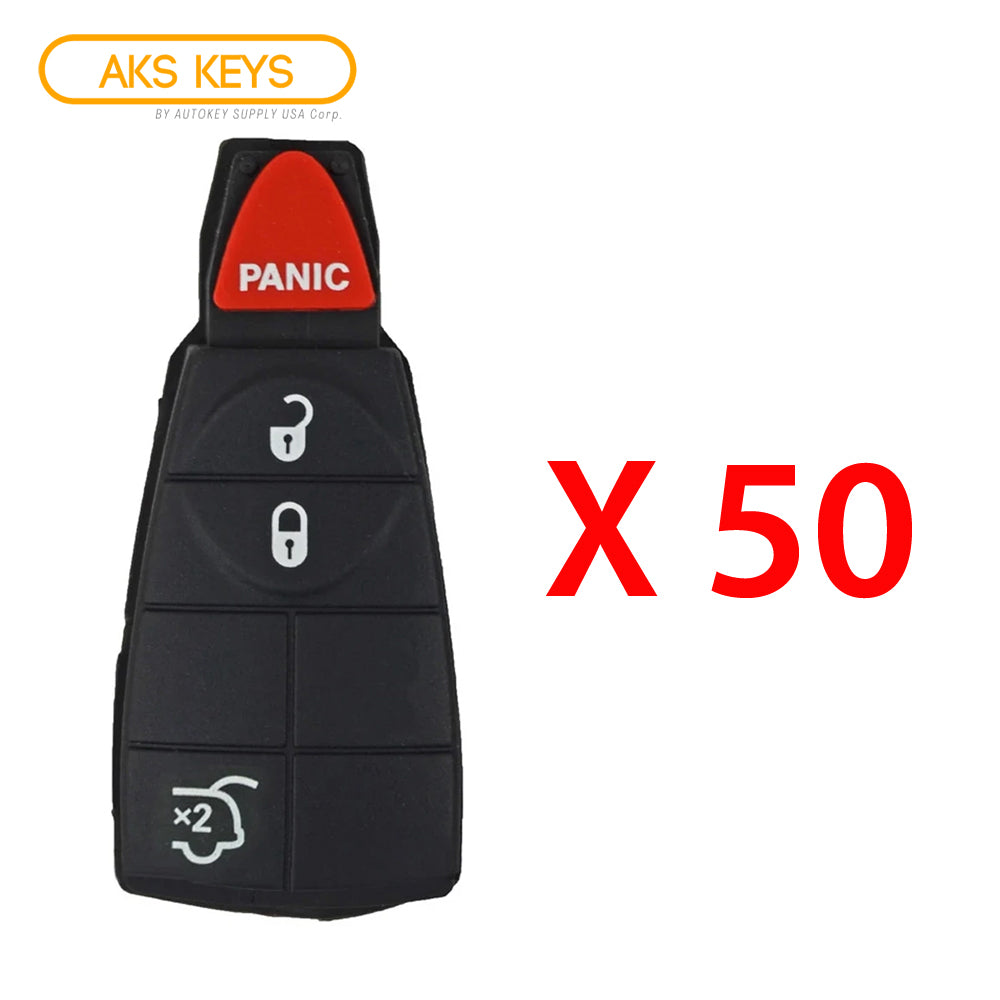 2008 - 2013 New Remote Fobik Key Keyless Fob Rubber Pad Buttons For Dodge & Jeep/ 4B (50 Pack)