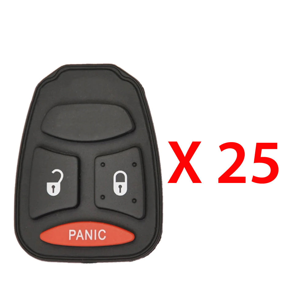 2004 - 2007 New Remote Control Key Keyless Fob Rubber Pad Buttons For Dodge Mitsubishi 3B (25 Pack)