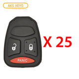 2004 - 2007 New Remote Control Key Keyless Fob Rubber Pad Buttons For Dodge Mitsubishi 3B (25 Pack)