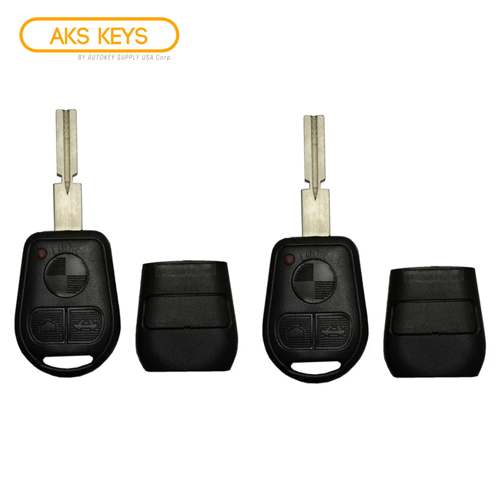 New Remote Key Fob Replacement Rubber Case Housing Blade Shell Notch 4 track (2 Pack)