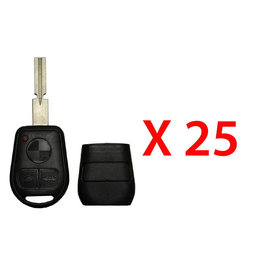 New Remote Key Fob Replacement Rubber Case Housing Blade Shell Notch 4 track (25 Pack)