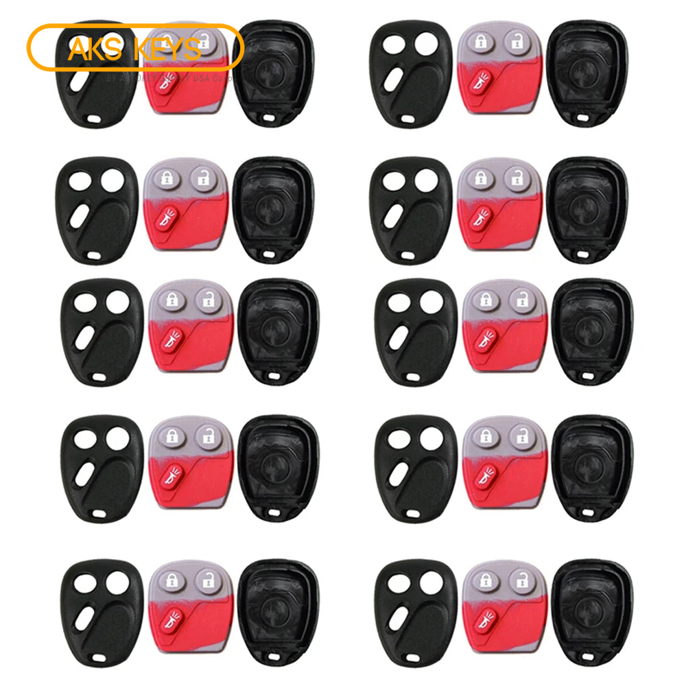 1998 - 2009 Buick Cadillac Chevrolet GMC Isuzu Portiac Oldsmobile Saturn Remote Shell 3B (10 Pack)