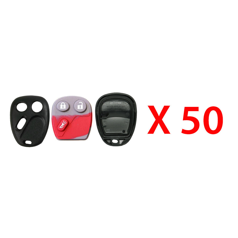 1998 - 2009 Buick Cadillac Chevrolet GMC Isuzu Portiac Oldsmobile Saturn Remote Shell 3B (50 Pack)