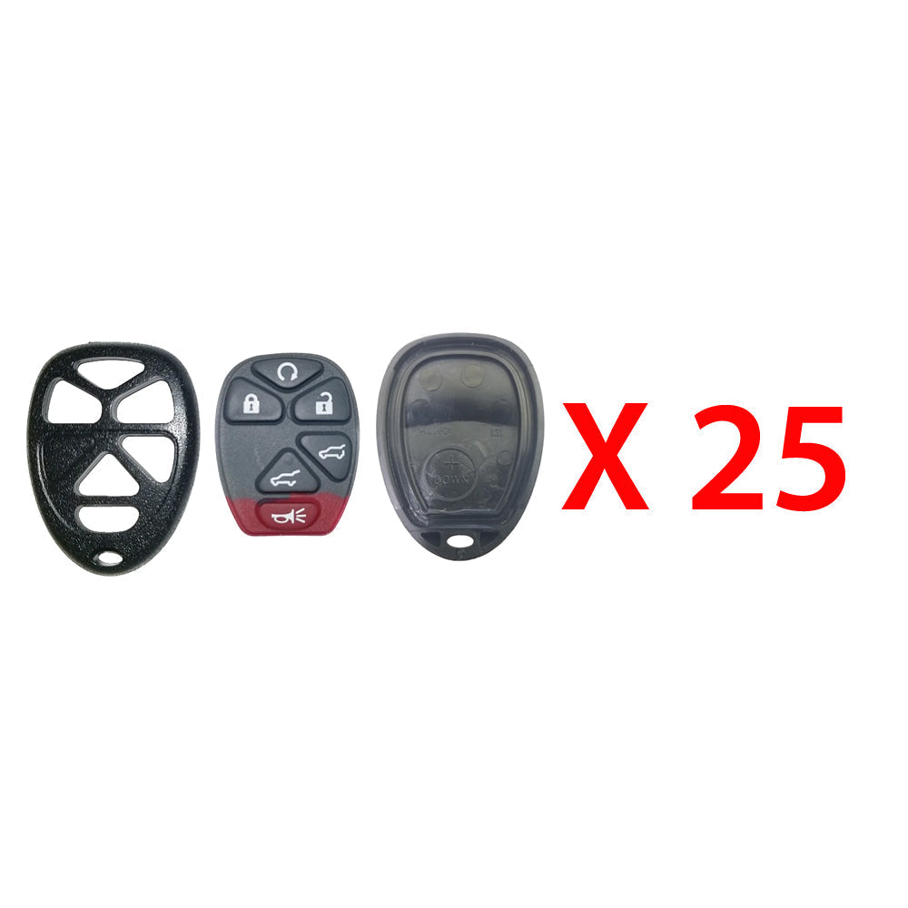 New Replacement Remote Keyless Fob Case Rubber Pad Shell 6B for FCC# OUC60270 (25 Pack)