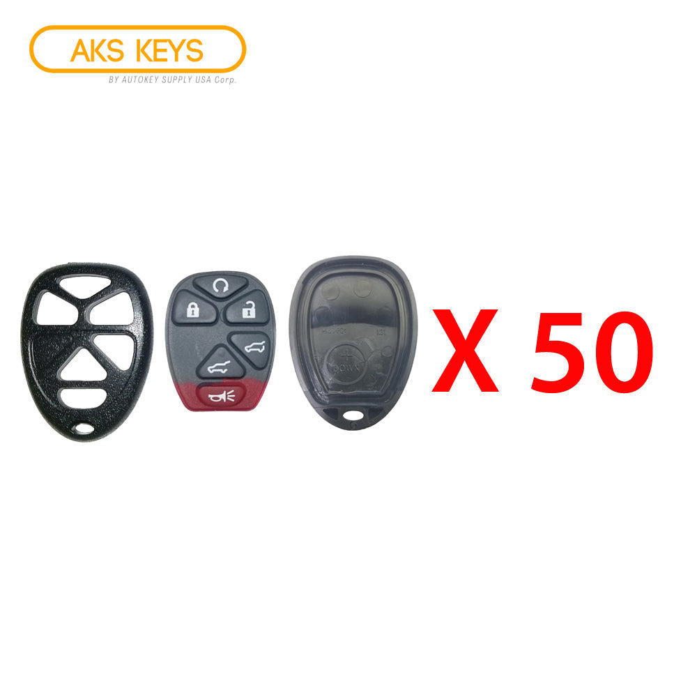 New Replacement Remote Keyless Fob Case Rubber Pad Shell 6B for FCC# OUC60270 (50 Pack)