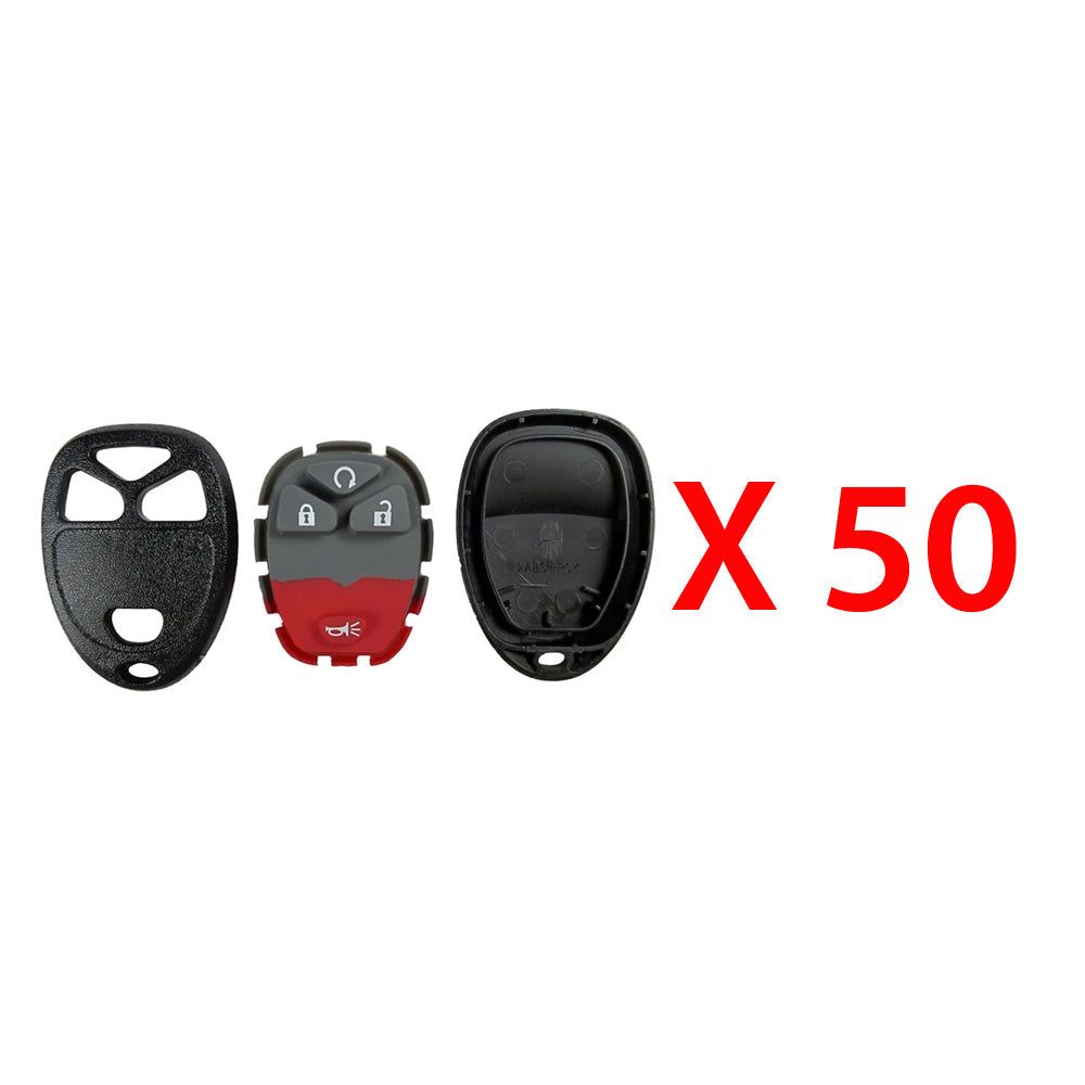 New Replacement Remote Keyless Fob Case Rubber Pad Shell 4B for FCC# KOBGT04A (50 Pack)