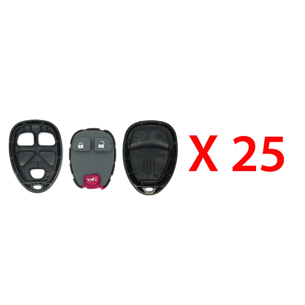 New Replacement Remote Keyless Fob Case Rubber Pad Shell 3B for FCC# OUC60270 (25 Pack)