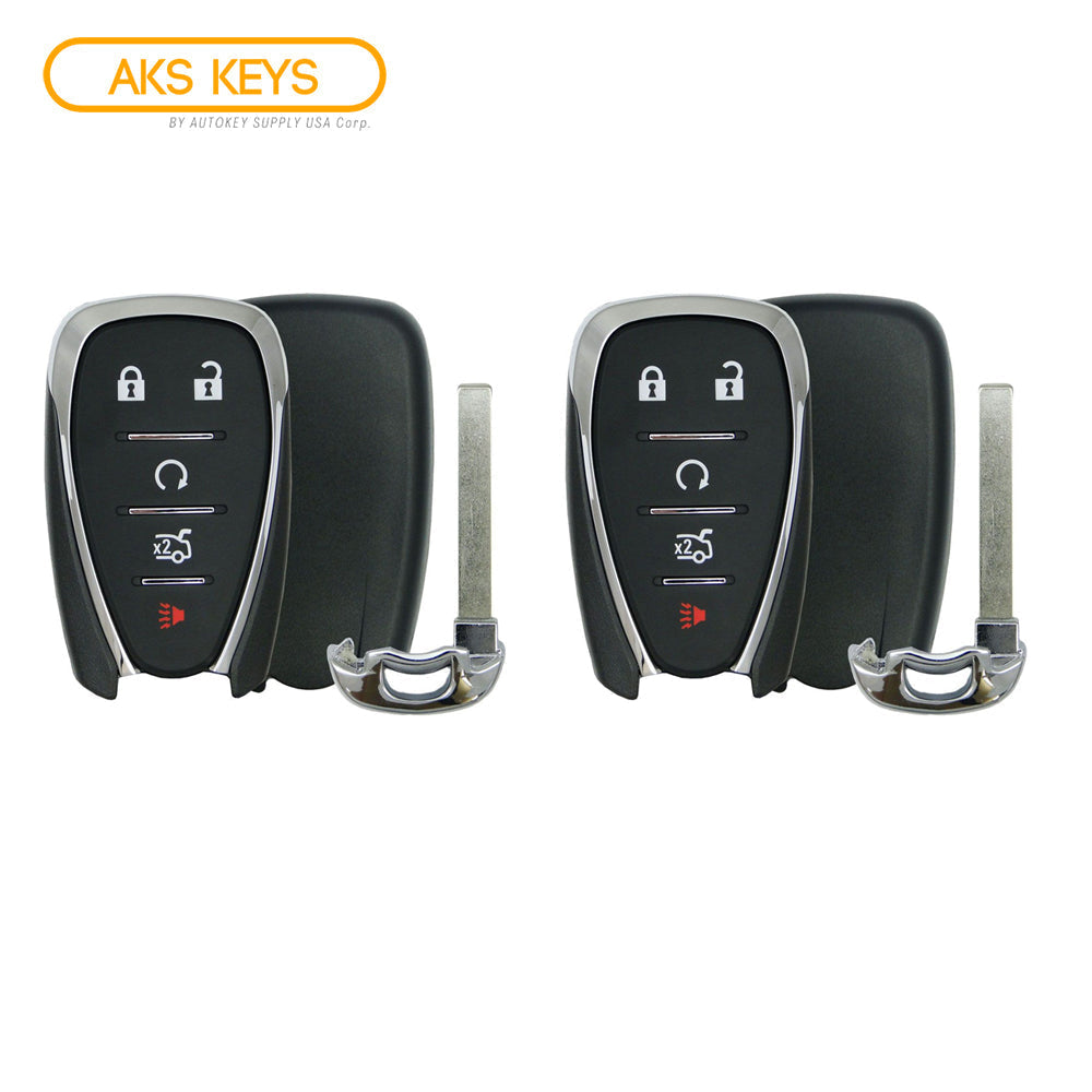 2016 - 2021 Chevrolet Smart Key Shell 5B Compatible with FCC# HYQ4AA, HYQ4EA (2 Pack)