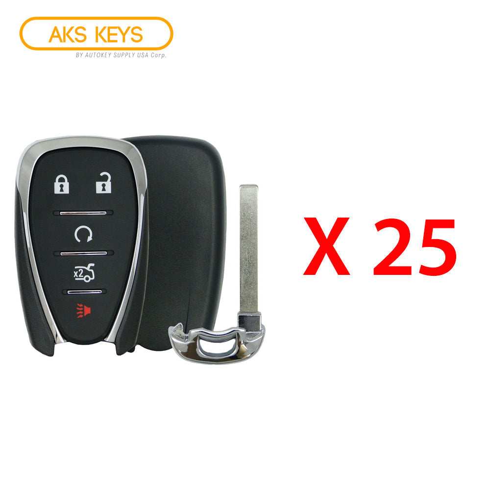 2016 - 2021 Chevrolet Smart Key Shell 5B Compatible with FCC# HYQ4AA, HYQ4EA (25 Pack)