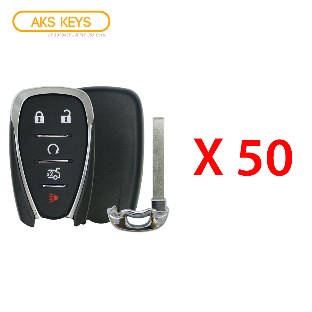 2016 - 2021 Chevrolet Smart Key Shell 5B Compatible with FCC# HYQ4AA, HYQ4EA (50 Pack)