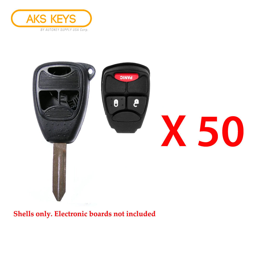 2004 - 2014 Dodge Chrysler Jeep Remote Key Shell 3B SP (50 Pack)