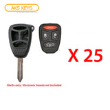 2004 - 2009 Chrysler Jeep Remote Key Shell 4B LP (25 Pack)