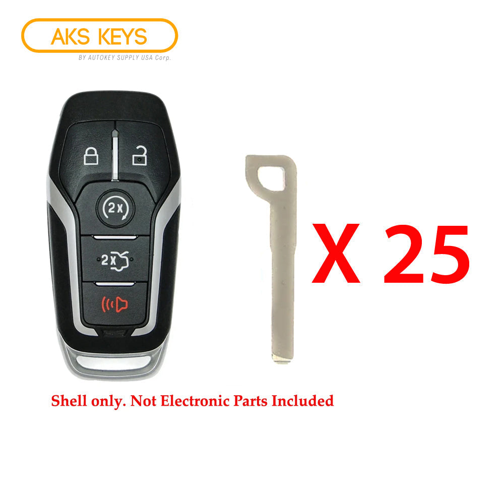 2013 - 2017 Ford Smart Key Shell Case 5B for FCC# M3N-A2C312433003 (25 Pack)