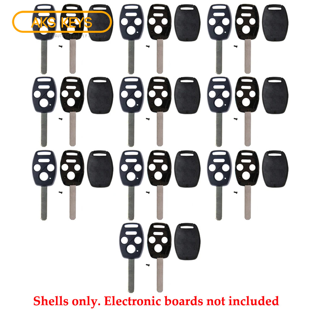 2003 - 2013 Honda Remote Key Shell 4B W/ Chip Holder (10 Pack)