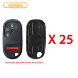 New Replacement Remote Keyless Fob Case Shell 3B for Honda FCC# OUCG8D-344H-A (25 Pack)