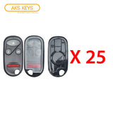 New Replacement Remote Keyless Fob Case Shell 4B for Acura / Honda FCC# KOBUTAH2T (25 Pack)