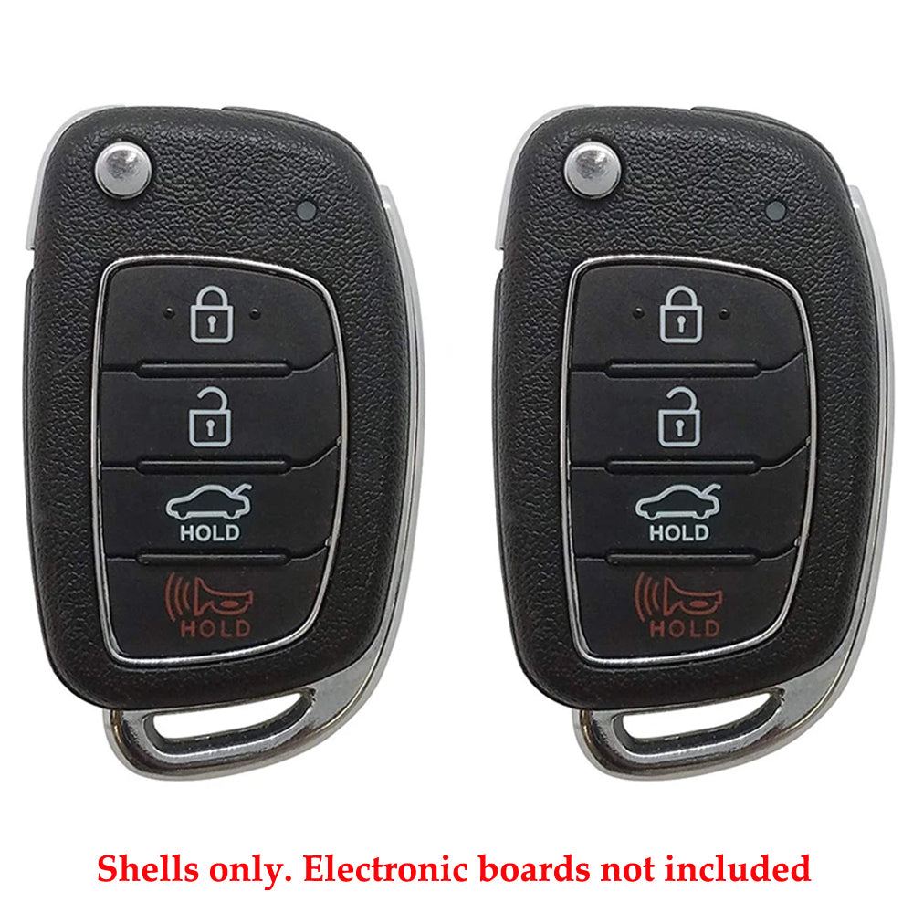 Hyundai Remote Head Flip Key Shell for FCC# TQ8-RKE-4F16 (2 Pack)