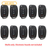 Hyundai Remote Head Flip Key Shell for FCC# TQ8-RKE-4F16 (10 Pack)