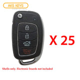 Hyundai Remote Head Flip Key Shell for FCC# TQ8-RKE-4F16 (25 Pack)