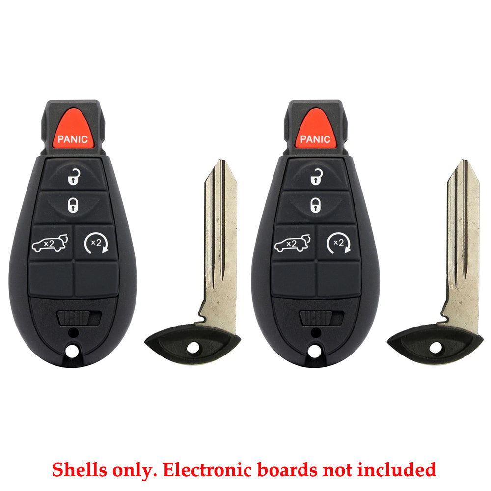 Chrysler Dodge Jeep Fobik Remote Key Shell Pad 5B for FCC# IYZ-C01C (2 Pack)