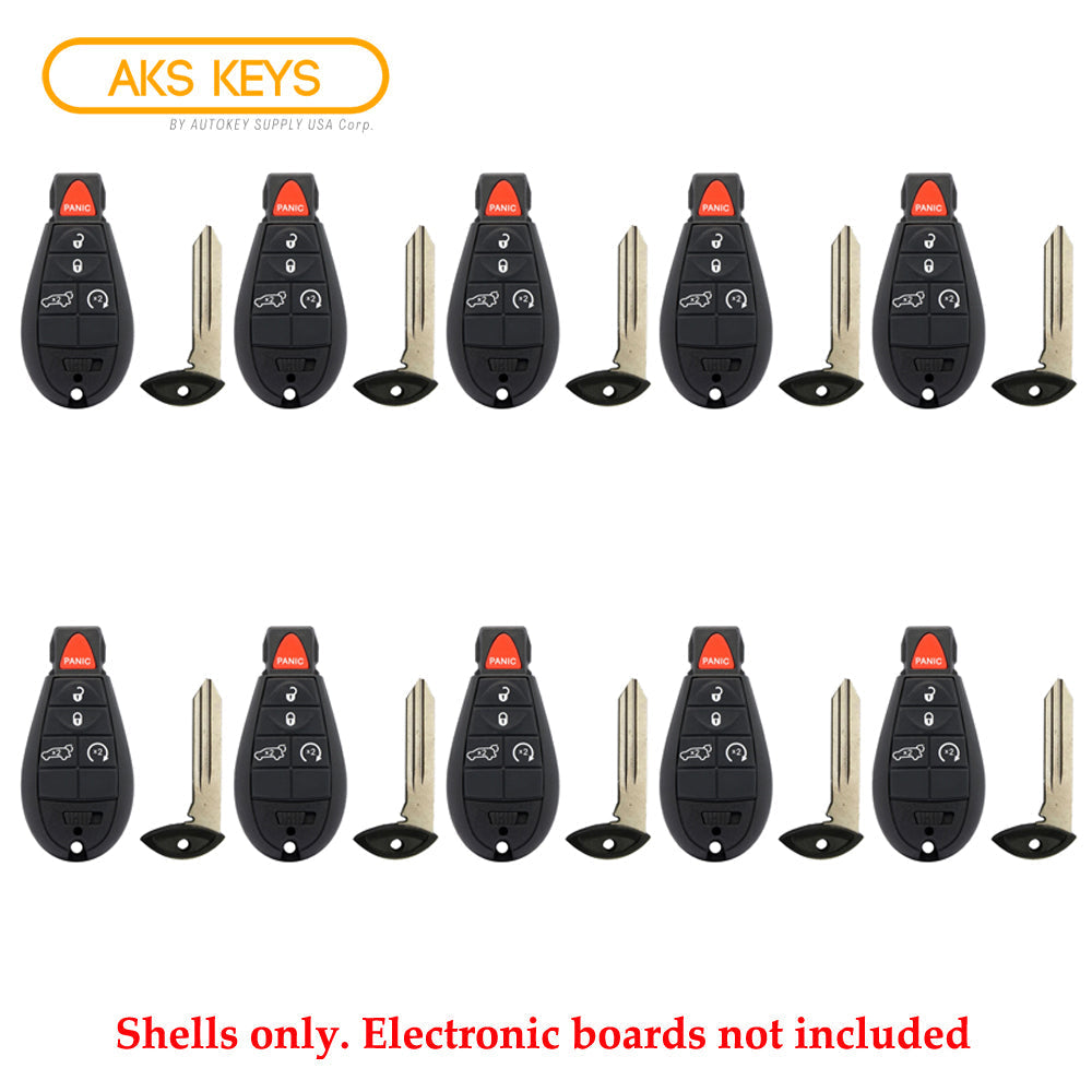 Chrysler Dodge Jeep Fobik Remote Key Shell Pad 5B for FCC# IYZ-C01C (10 Pack)