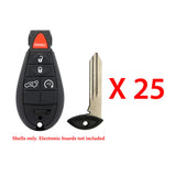 Chrysler Dodge Jeep Fobik Remote Key Shell Pad 5B for FCC# IYZ-C01C (25 Pack)