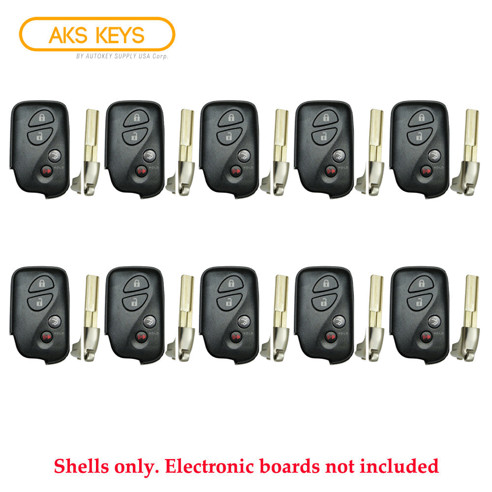 2010 - 2012 Lexus Smart Key Remote Shell  4B for FCC# HYQ14ACX (10 Pack)