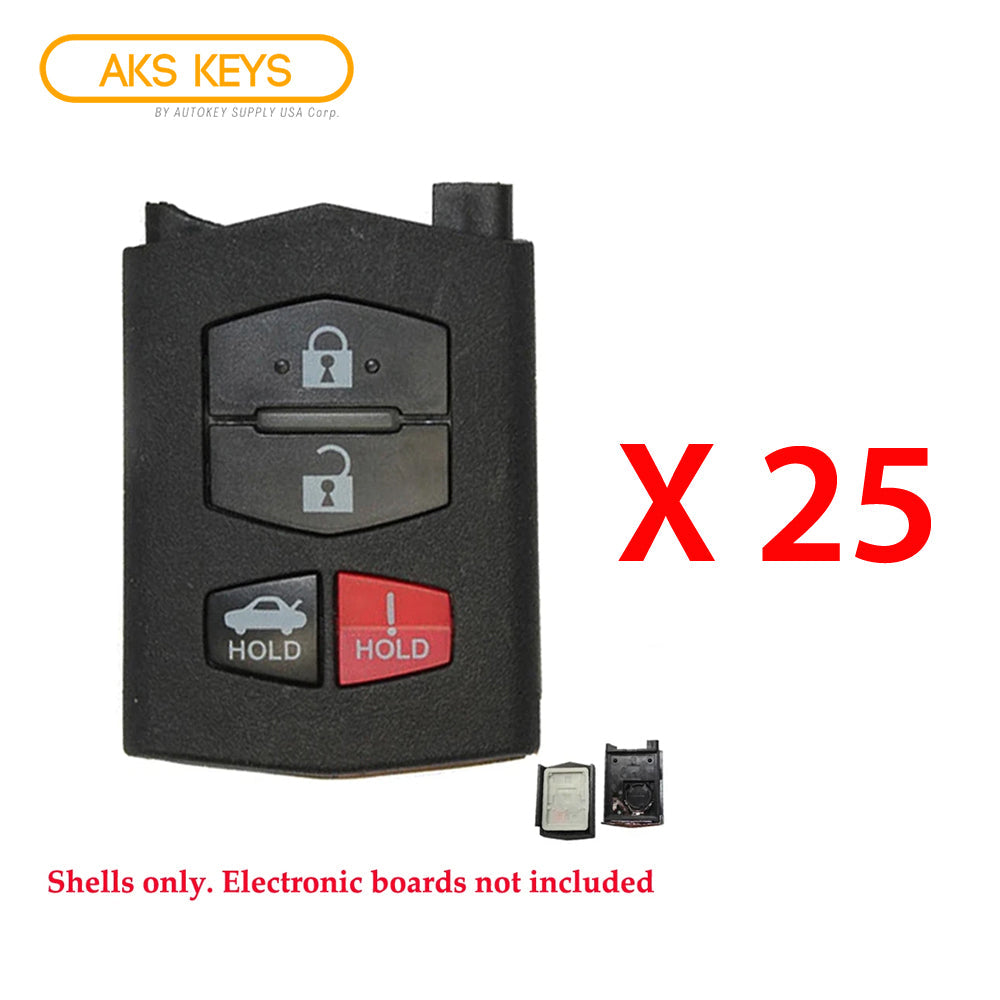 2006 - 2008 Mazda 6 Remote Flip Key Shell 4B (25 Pack)